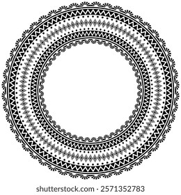 Vintage frame border ornament vector. Ethnic seamless round pattern. Mandala Floral Baroque. Classic antique ornate element. Decorative border for frame, textile, fabric, rug, tattoo, ceramic.