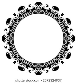 Vintage frame border ornament vector. Ethnic seamless round pattern. Mandala Floral Baroque. Classic antique ornate element. Decorative border for frame, textile, fabric, rug, tattoo, ceramic.