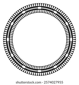 Vintage frame border ornament vector. Ethnic seamless round pattern. Mandala Floral Baroque. Classic antique ornate element. Decorative border for frame, textile, fabric, rug, tattoo, ceramic.