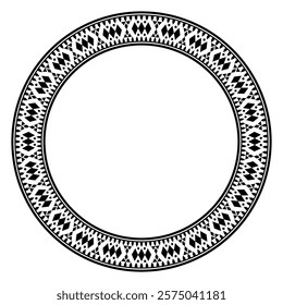 Vintage frame border ornament vector. Ethnic seamless round pattern. Mandala Floral Baroque. Classic antique ornate element. Decorative border for frame, textile, fabric, rug, tattoo, ceramic.