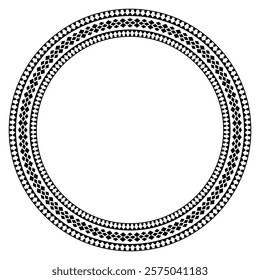 Vintage frame border ornament vector. Ethnic seamless round pattern. Mandala Floral Baroque. Classic antique ornate element. Decorative border for frame, textile, fabric, rug, tattoo, ceramic.