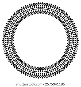 Vintage frame border ornament vector. Ethnic seamless round pattern. Mandala Floral Baroque. Classic antique ornate element. Decorative border for frame, textile, fabric, rug, tattoo, ceramic.