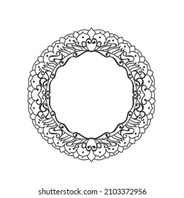 Vintage frame border oval illustration