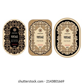 Vintage frame border retro label hand drawn antique engraving vector illustration typography poster 