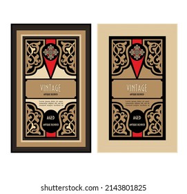 Vintage frame border retro label hand drawn antique engraving vector illustration typography poster 