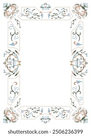 Vintage frame and border. Vector design. Decorative floral ornament. Luxury frames. Suitable for greeting cards, wedding invitations, restaurant menu, royal certificates and graphic design.