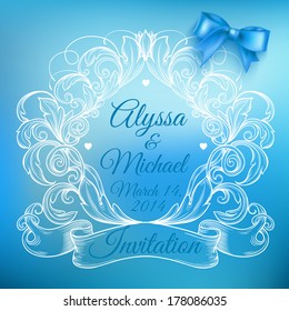 Vintage frame with bow
