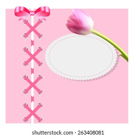 Vintage Frame with Bow  Background. Vector Illustration. EPS10 