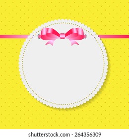 Vintage Frame with Bow Background. Vector Illustration. EPS10
