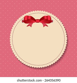Vintage Frame with Bow Background. Vector Illustration. EPS10
