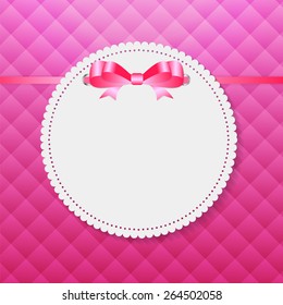 Vintage Frame with Bow  Background. Vector Illustration. EPS10