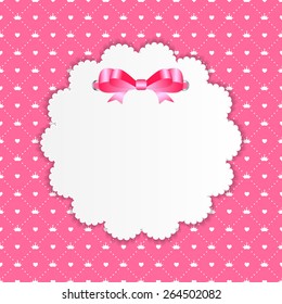 Vintage Frame with Bow  Background. Vector Illustration. EPS10