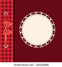 vintage frame with bow vector illustration