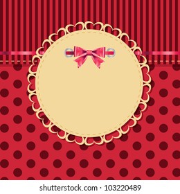 vintage frame with bow vector illustration