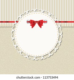 vintage frame with bow vector illustration