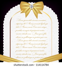 vintage frame with bow. Vector illustration. EPS 10.