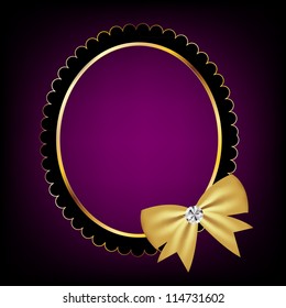 vintage frame with bow. Vector illustration. EPS 10.