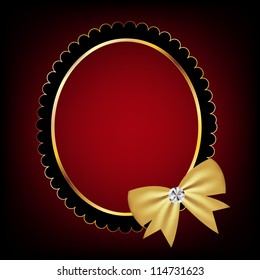 vintage frame with bow vector illustration. EPS 10.
