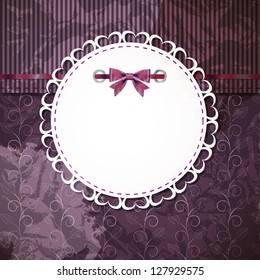 vintage frame with bow vector illustration