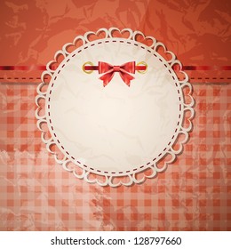 vintage frame with bow vector illustration