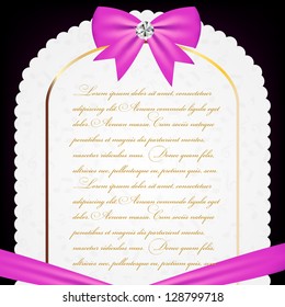 vintage frame with bow vector illustration