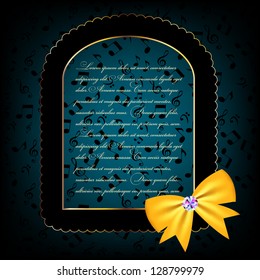 vintage frame with bow. Vector illustration. EPS 10.