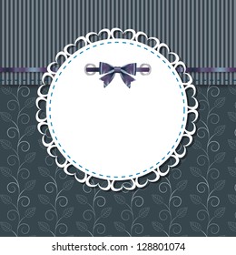 vintage frame with bow vector illustration