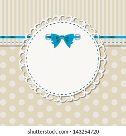 vintage frame with bow vector illustration