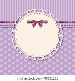 vintage frame with bow vector illustration