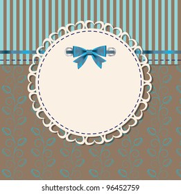 vintage frame with bow vector illustration