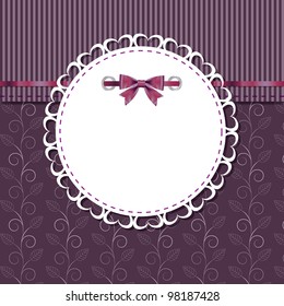 vintage frame with bow vector illustration