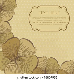 Vintage frame with brown flowers