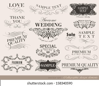 Vintage frame calligraphic design elements and page decoration/ vector set