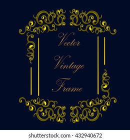 Vintage frame. Calligraphic design elements. Vector illustration
