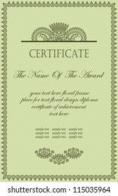 Vintage frame. Can be used as a diploma or certificate