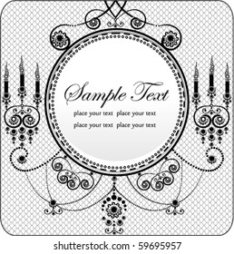 Vintage frame (card) with candlesticks