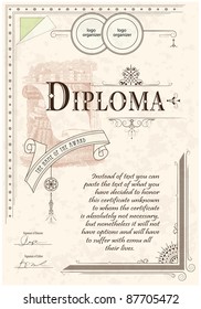 Vintage frame, certificate or diploma template.