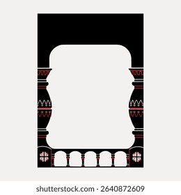 Vintage frame chromolithograph art, vector element. 