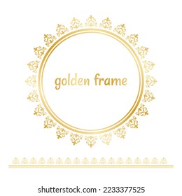 vintage frame circular baroque pattern round-vector