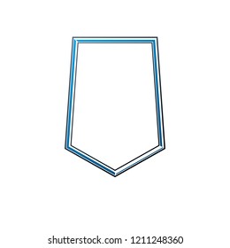 Vintage frame with clear copy-space, heraldic design, protection shield. Antique Coat of Arms decorative emblem isolated vector illustration.