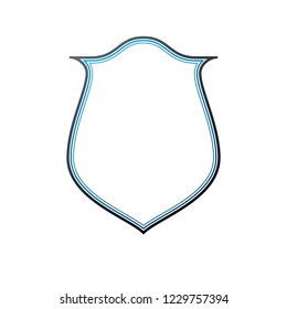 Vintage frame with clear copy-space, heraldic design, protection shield. Antique Coat of Arms decorative emblem isolated vector illustration.