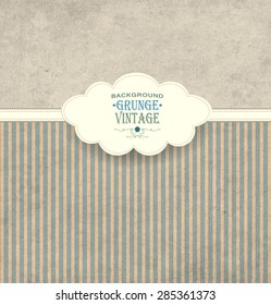 Vintage Frame With Cloud Grunge Striped Background And Title Inscription