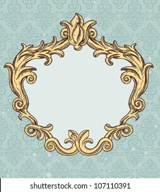 vintage frame with copy space for text -  vector abstract background