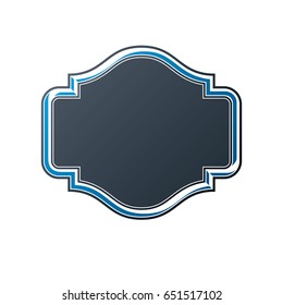 Vintage frame with copy-space, heraldic design, protection shield. Antique Coat of Arms decorative emblem isolated vector illustration.