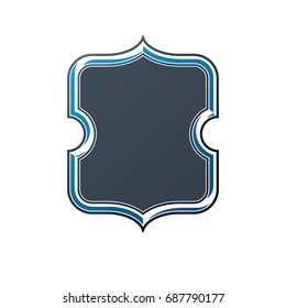 Vintage frame with copy-space, heraldic design, protection shield. Antique Coat of Arms decorative emblem isolated vector illustration.