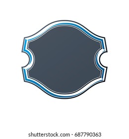 Vintage frame with copy-space, heraldic design, protection shield. Antique Coat of Arms decorative emblem isolated vector illustration.