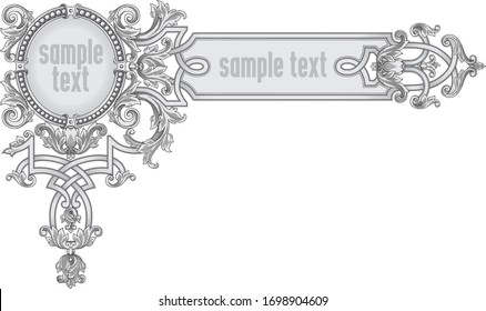 Vintage Frame Corner Design Element vector 