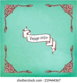 Vintage frame with corners in the form of patterns