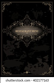 Vintage Frame cover. Elegant Classic elements for Design. Old background.Template for Restaurant Menu.
