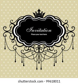 Vintage frame with crown